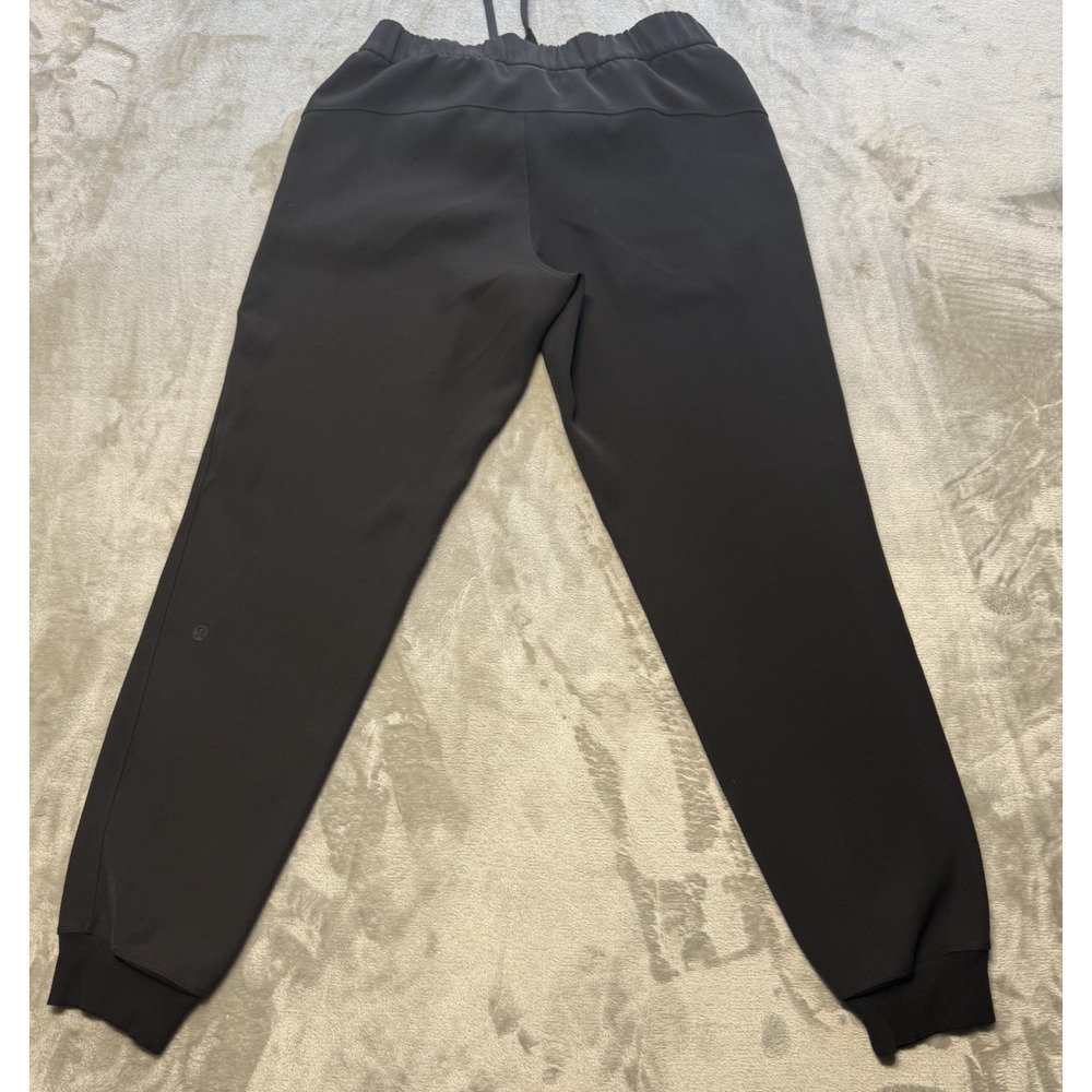Lululemon Jogger Pants Womens 6 Black Sweatpants Drawstring Cuffed Logo Athletic - Picture 2 of 12